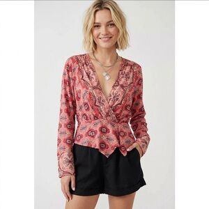 Free People Falling for You Hibiscus Top